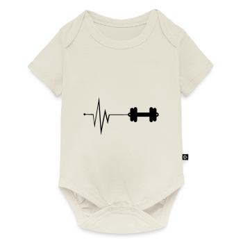Dumbbell Pulse fitness - Baby Premium short-sleeve bodysuit - off white - Front