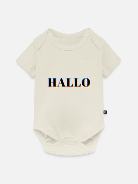 HELLO NEON - Baby Premium Kurzarmbody - Naturweiß