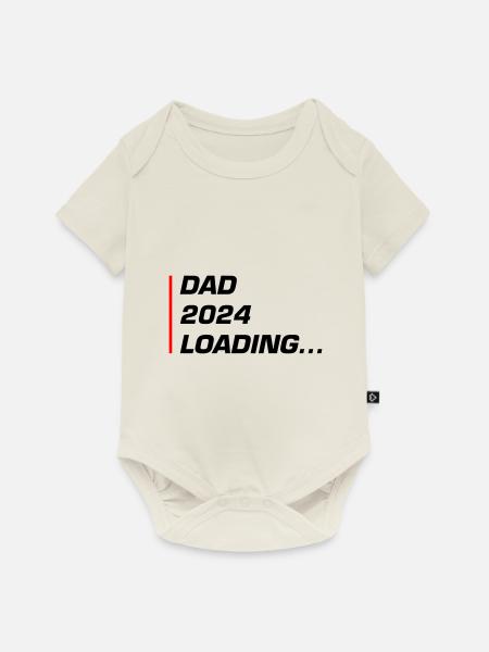Dad 2024 Loading Papa - Baby Premium Kurzarmbody - Naturweiß