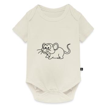 Mouse Comic Animal - Baby Premium short-sleeve bodysuit - off white - Front
