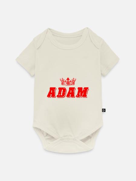 Adam - Baby Premium Kurzarmbody - Naturweiß