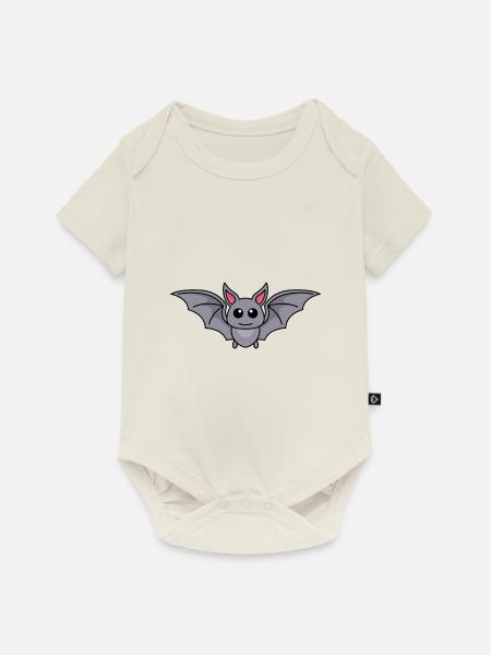 Fledermaus Comic Tier - Baby Premium Kurzarmbody - Naturweiß