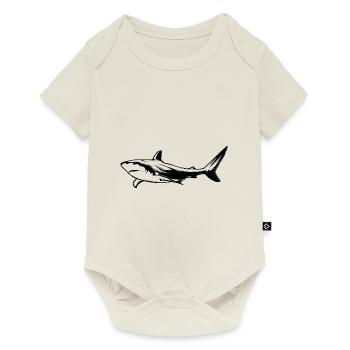 Shark Animal Silhouette - Baby Premium short-sleeve bodysuit - off white - Front