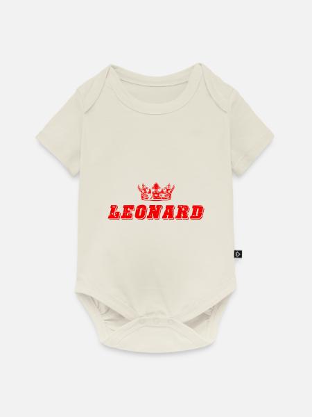 Leonard - Baby Premium Kurzarmbody - Naturweiß