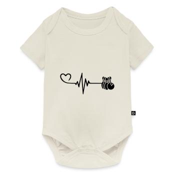 Battement de cœur de bowling - Body à manches courtes Premium Bébé - blanc cassé - Devant