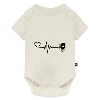Card Poker Pulse Heart Love - Body à manches courtes Premium Bébé - blanc cassé - Devant