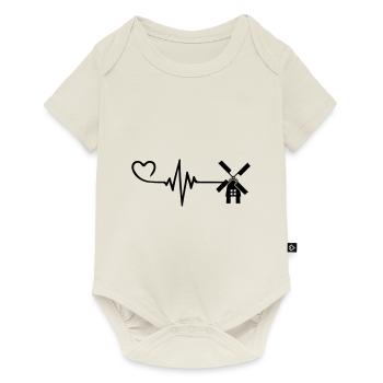 Moulin à vent Pulse Heart Love - Body à manches courtes Premium Bébé - blanc cassé - Devant