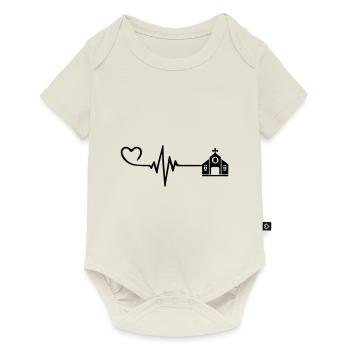 Église Pulse Coeur Amour Foi - Body à manches courtes Premium Bébé - blanc cassé - Devant