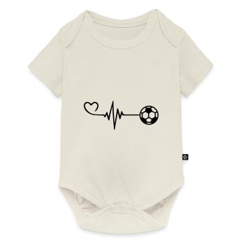 Football Heart Pulse Heartbeat - Baby Premium short-sleeve bodysuit - off white - Front
