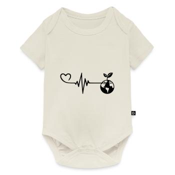 Planète Terre Pulse Heart Love - Body à manches courtes Premium Bébé - blanc cassé - Devant