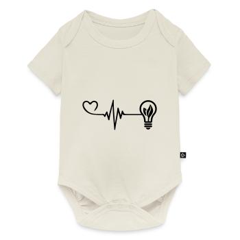 Light Bulb Pulse Heart Love - Baby Premium short-sleeve bodysuit - off white - Front