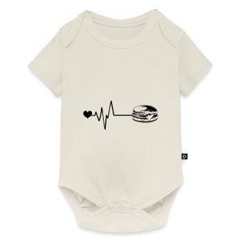 Burger Pulse Heart Love - Baby Premium short-sleeve bodysuit - off white - Front