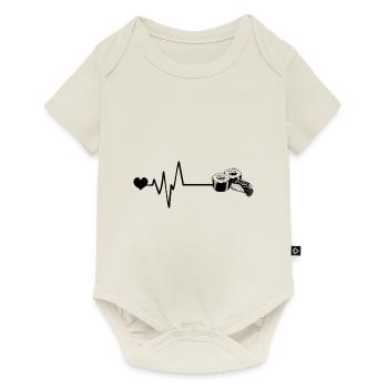 Steak Herzschlag Puls - Baby Premium Kurzarmbody - Naturweiß - Vorne