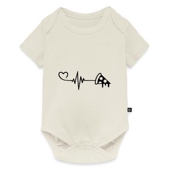 Pizza Pulse Heart Love - Baby Premium short-sleeve bodysuit - off white - Front