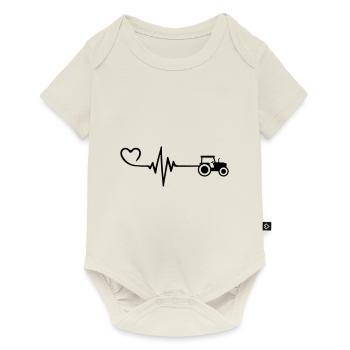 Traktor Puls Herz Liebe - Baby Premium Kurzarmbody - Naturweiß - Vorne