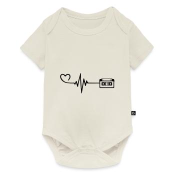 Cassette Pulse Heart Love - Body à manches courtes Premium Bébé - blanc cassé - Devant