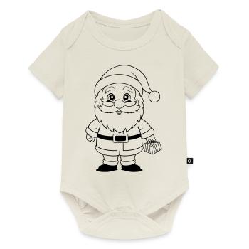 Bande dessinée d’hiver Christmas Man - Body à manches courtes Premium Bébé - blanc cassé - Devant