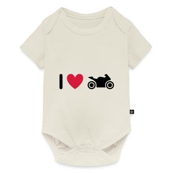 ★ Design colors can be changed ★ I love motorcycles - Baby Premium short-sleeve bodysuit - off white - Front