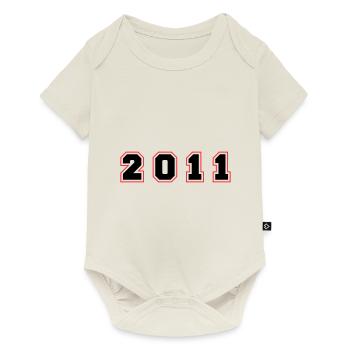 2011 Jahr Zahl - Baby Premium Kurzarmbody - Naturweiß - Vorne