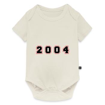 2004 Jahr Zahl - Baby Premium Kurzarmbody - Naturweiß - Vorne