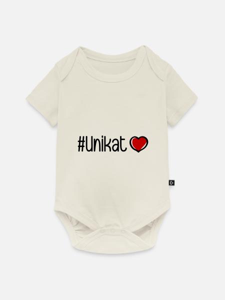 Unikat Herz - Baby Premium Kurzarmbody - Naturweiß