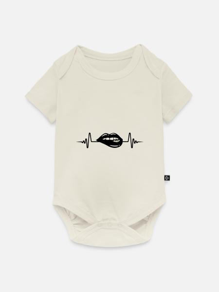 Lippen Puls Icon - Baby Premium Kurzarmbody - Naturweiß