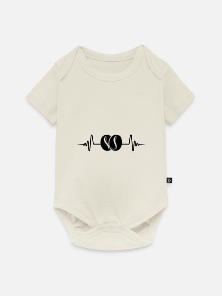 Kaffeebohne Puls - Baby Premium Kurzarmbody - Naturweiß