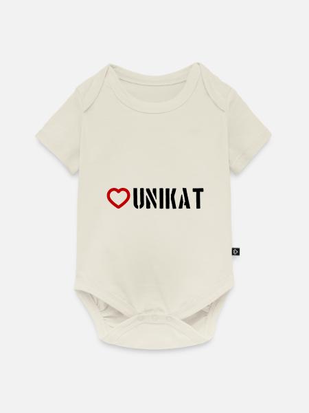 Unikat Herz - Baby Premium Kurzarmbody - Naturweiß