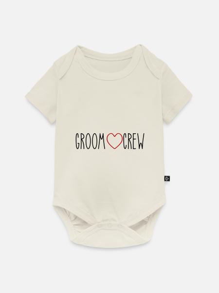Groom Crew Herz - Baby Premium Kurzarmbody - Naturweiß