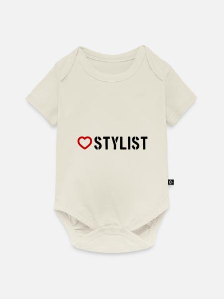 Stylist Herz - Baby Premium Kurzarmbody - Naturweiß