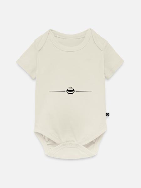 Curling Linie - Baby Premium Kurzarmbody - Naturweiß
