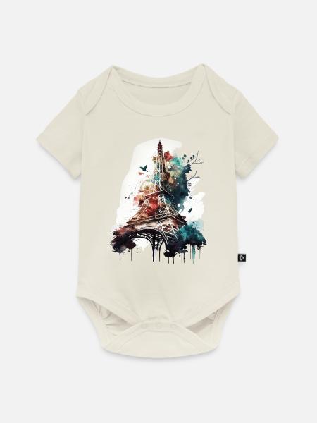 Eiffelturm - Baby Premium Kurzarmbody - Naturweiß