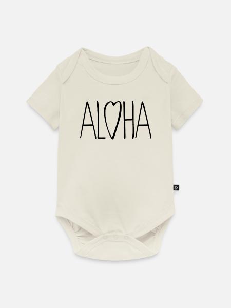 Aloha Love Zitat - Baby Premium Kurzarmbody - Naturweiß