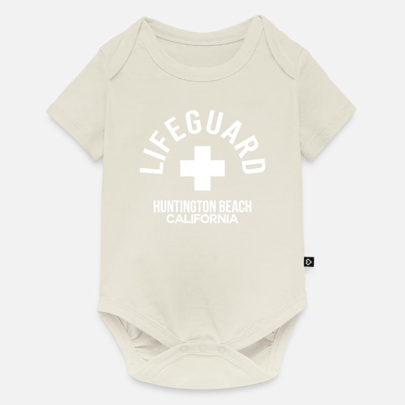 Graphique de sauveteur - Body à manches courtes Premium Bébé - blanc cassé