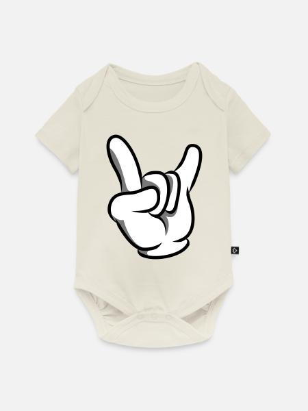 Hand comic party - Baby Premium Kurzarmbody - Naturweiß