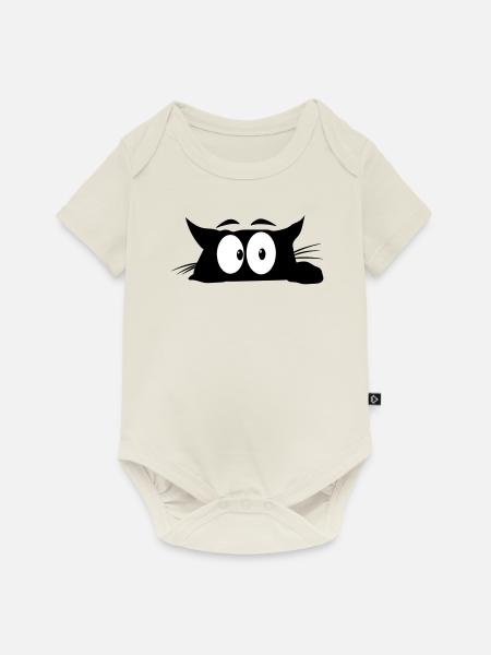 Black Cat 1 Katze - Baby Premium Kurzarmbody - Naturweiß