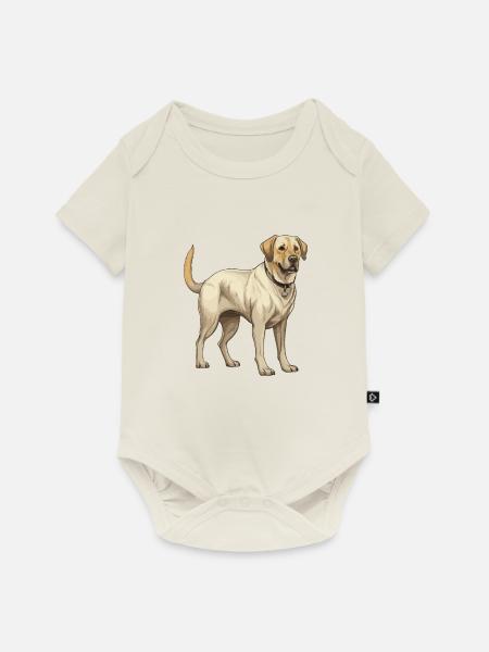 Labrador Hund Tier - Baby Premium Kurzarmbody - Naturweiß