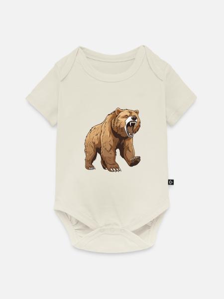 Bär Tier - Baby Premium Kurzarmbody - Naturweiß
