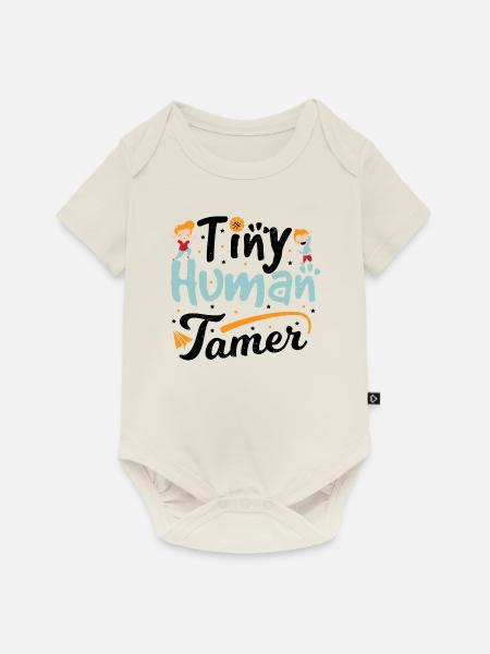 Tiny Human Tamer - Vorschule - Baby Premium Kurzarmbody - Naturweiß
