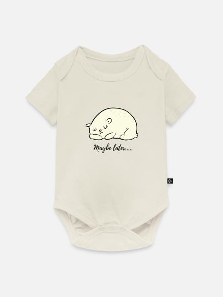 Maybe Later - Baby Premium Kurzarmbody - Naturweiß