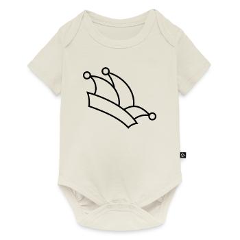 Chapeau de fou silhouette de carnaval de Mardi Gras - Body à manches courtes Premium Bébé - blanc cassé - Devant