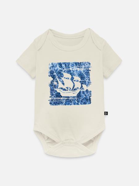 segelschiff e 206 - Baby Premium Kurzarmbody - Naturweiß