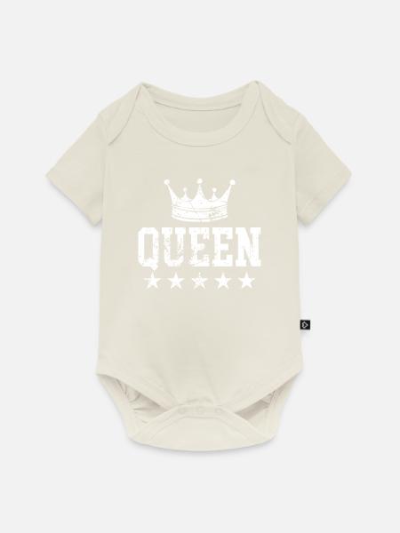 Queen Krone - Baby Premium Kurzarmbody - Naturweiß