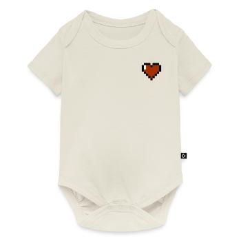 8-bit heart - Baby Premium short-sleeve bodysuit - off white - Front