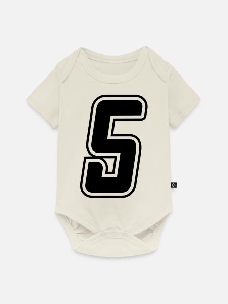 Startnummer 5 - Baby Premium Kurzarmbody - Naturweiß