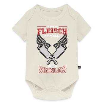 Fleisch Metzger Leben sinnlos - Geschenk - Baby Premium Kurzarmbody - Naturweiß - Vorne