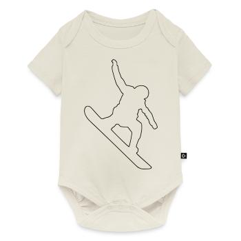 snowboarder fun - Baby Premium Kurzarmbody - Naturweiß - Vorne