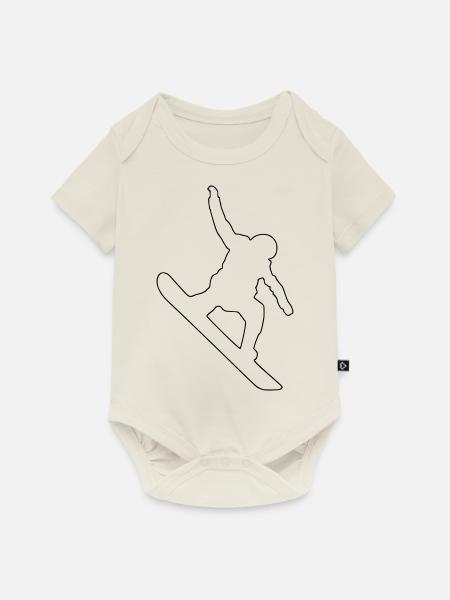 snowboarder fun - Baby Premium Kurzarmbody - Naturweiß