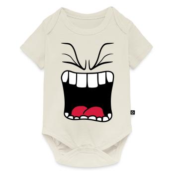 bruellen wuetend sour mouth cry big mouth - Baby Premium short-sleeve bodysuit - off white - Front