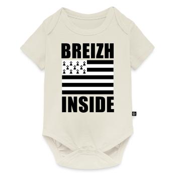 Breizh inside drapeau - Body à manches courtes Premium Bébé - blanc cassé - Devant